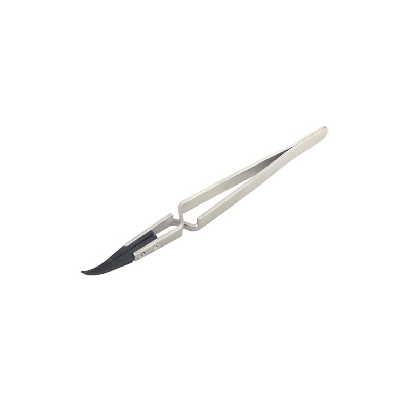 ESD Plastic Tip Curved Tweezers for Soldering Repair Work Interchangeable