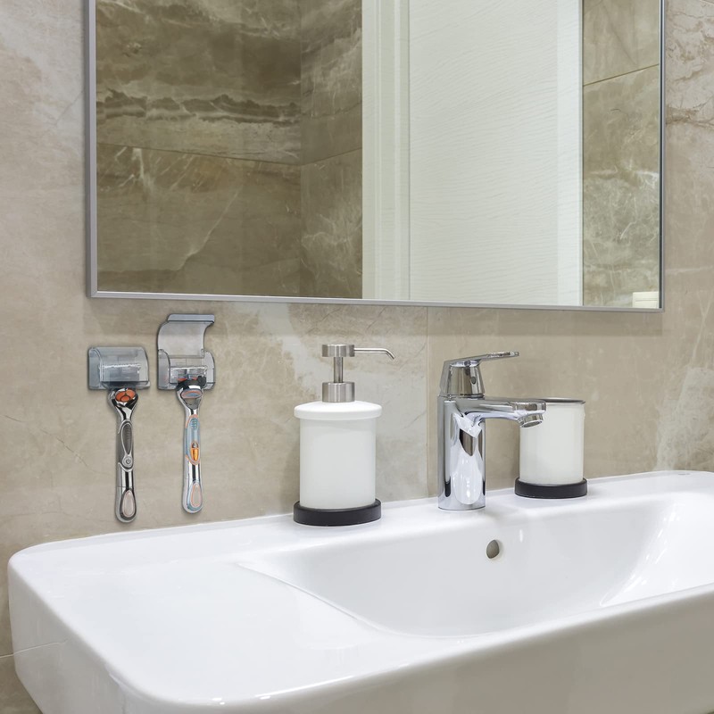 LUEXBOX 2 Pcs Plastic Razor Holders with Cover for Shower