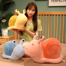 OPHRBU 18" Cute Cartoon Snail Doll Plush Toy Cute Soft Snail Plush Toy Snail Stuffed Animal Toy Big Snail Pillow Doll for Valentine's Day Children's Birthday Home Decoration. (Yellow)