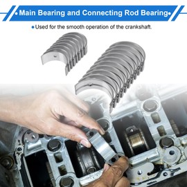 X AUTOHAUX Main Bearing and Connecting Rod Bearing Kit No.1230073810/1218181051 for SUZUKI JIMNY 1982-1990 Engine Crankshaft Rod Bearing Metal Silver Tone 18 Pcs