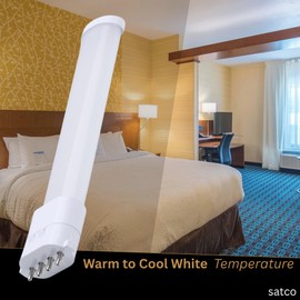 Satco LED PL Lamp 5.5W 2GX7 Base 13W CFL Equivalent CCT Selectable 2700K–4000K Ballast Bypass Non-Dimmable 120-277V Frost Finish – Part S11556