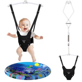Baby Jumper, Baby Doorway Jumper with Adjustable Strap, Protable Baby Jumpers and Bouncers, Easy to Assemble, Baby Bouncer Jumper with Water Mat