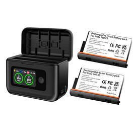 2 Packs 2800mAh Insta 360 X5 Batteries & 27W Dual Fast Charging Case with LCD Display, Intelligent Type-C Two Way Charger Hub for Insta360 X5 Battery, Shows Batteries SOC