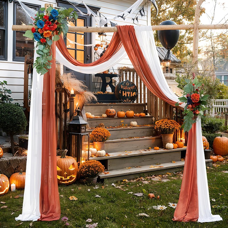 auons Wedding Arch Sheer Drapery Backdrop Voile Curtain Chiffon Draping