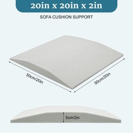LIROPAU 50 x 50 x 5 cm Foam Cushion Couch Cushion Support, Sofa Repair Foam High Density Foam Couch Sofa Cushion Support Cushion Sag Repair Replacement for Sofa Couch Loveseat Chair (2)