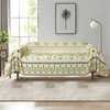 DREAMINGO Green Geometric Couch Cover Reverisble Chenille Sofa Cover Blanket