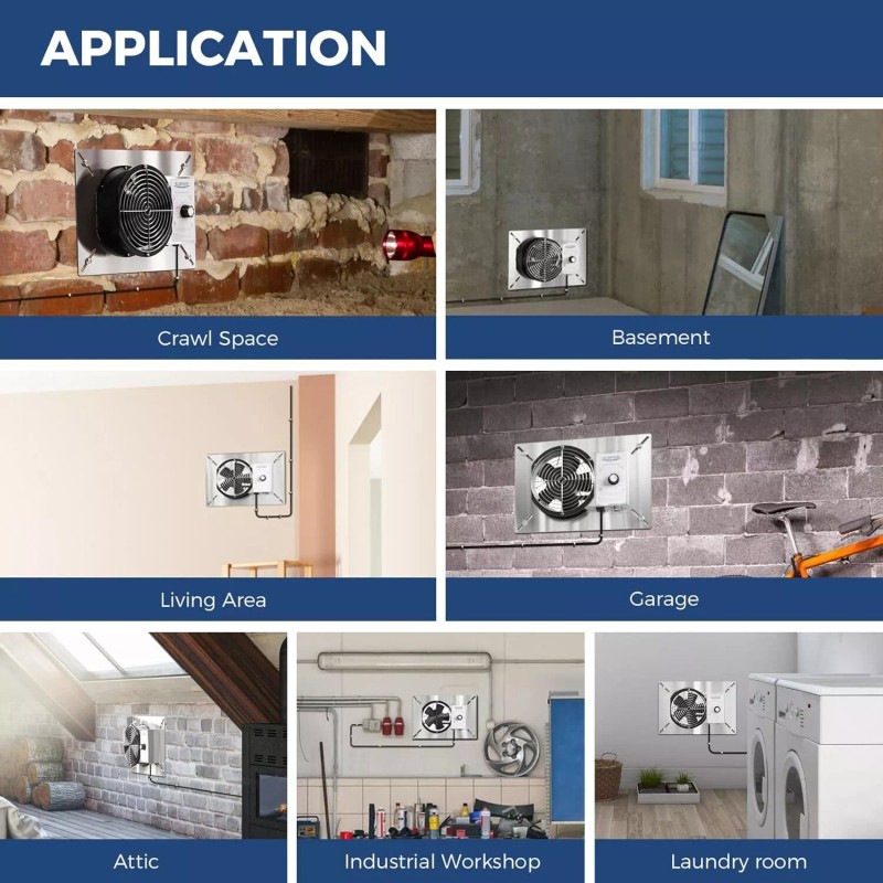 ALORAIR Ventilation Fan 260 CFM for Crawl Space, Basement, Garage,