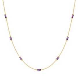 Women's Necklace, 925 Sterling Silver, 14 Carat Gold-Plated Necklace, Women's Birthstone, Women's Chain Pendant Necklace for Women, Jewellery, Christmas, Birthday Gift for Her Wife Girlfriend Mum