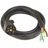 NuCord RV Trailer Cable, 7 Way Connector, 8' FT, 10/2 & 12/1 & 14/4, ROJ, Black, NUCORD
