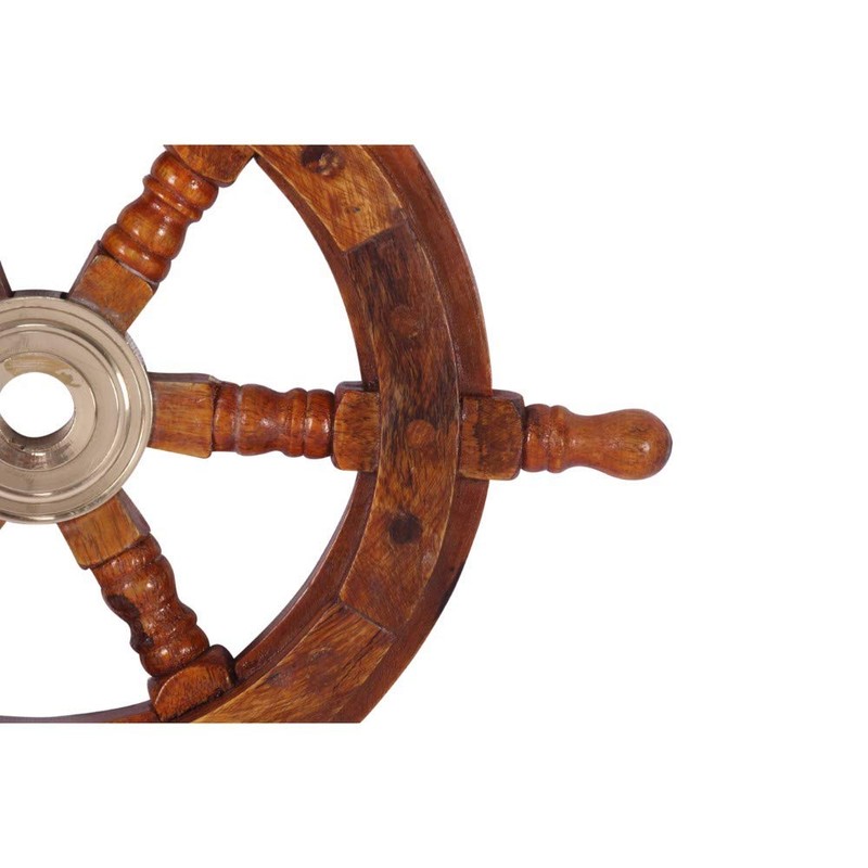 TUP The Urban Port 12" Teak Wood Ship Wheel with
