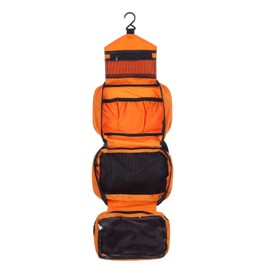 CYBERNOVA Multi-Functional Waterproof Compact Hanging Cosmetic Travel Bag Toilet Bag Toiletry Bag Washbag Organizer Kits/Cosmetic Pouch/Personal Care Hygiene Purse (Orange)