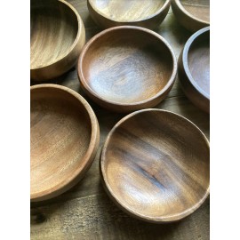 Handmade Hand Turned 4 Inch Acacia Wood Bowl Dresser Vanity Or Nut Dish