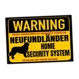 Newfoundland Sign Neufi Warning Security System Door Sign Dog Warning Sign
