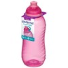 3 Sistema 330ml Twist n Sip Drink Bottles, Blue, Pink,