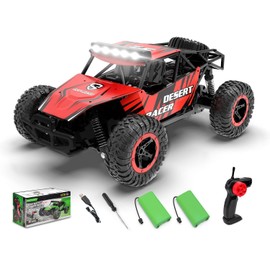 RACENT Remote Control Cars for Boys - 1:16 Scale 20kph Fast RC Truck All Terrain Off-Road Monster Truck Toy for Kids & Adults with 2 Rechargeable Batteries (Red)