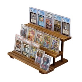 AAiphuwew Graded Card Slab Display, 3 Tiers Trading Sport Card Display Stand - Compatible with PSA, CGC, BGS Slabs