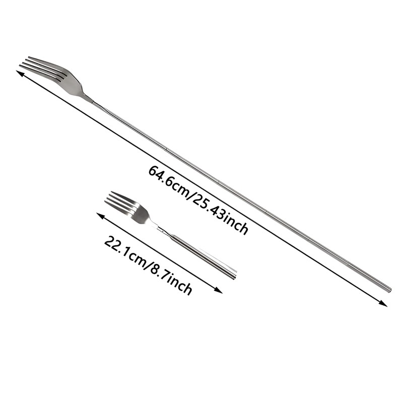 Lamdo Extendable Fork, 8.7-25.4in Stainless Steel Dinner Fruit Dessert Retractable