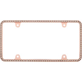Cruiser Accessories 18000 Diamondesque License Plate Frame, Rose Gold/Clear