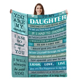 Daughter Gifts Blanket, Daughter Gifts from Dad Mom, Gifts for Daughters from Mothers 50 x 60 in Blankets, Christmas Valentine's Day Birthday Gifts for Daughter, Graduation Gift for Her