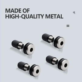 FanPaYY Set of 4 Tyre Valves Rim Valves with Dust Caps, Tubeless Valve, Metal Valve Stems for Car, Motorcycle, Tyres