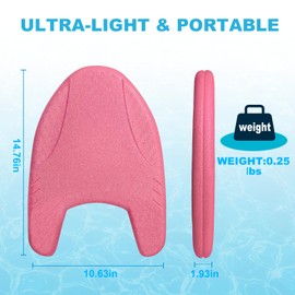 Olaivy EPP Swimming Kickboard, Training Board, with Ultra-Lightweight and Great Buoyancy for Swimming Lessons, Lap Swimming, Water Aerobics (Pink)