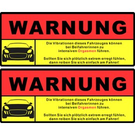 Pure Print Cut Funsticker Achtung Vibration 10x5,5cm - Selbstklebender Aufkleber für Auto, LKW, Motorrad, Traktor - Wasserfest, UV-Schutz, Waschstraßenfest (Fahrzeug)