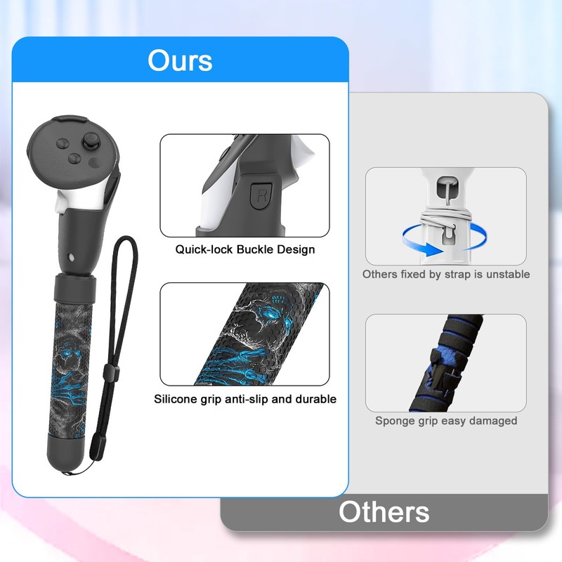 VR Handle Attachment for Meta Quest, Extension Controller Accesories, Virtual