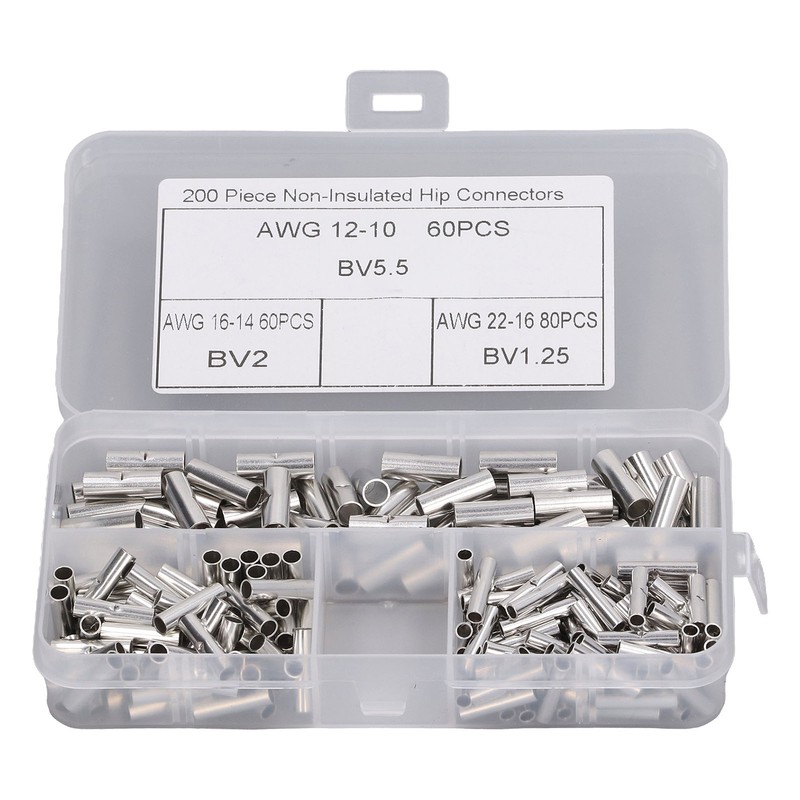 200Pcs Wire Ferrule Copper Male Female Crimp Terminal Connector for