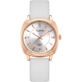 RUYEOOK Women's Quartz Wrist Watch,Casual Stylish Business Sport, Silicone Band, Analog Display,Waterproof Nurse Lady Watches (R8625 White)