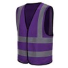 AYKRM Purple High Visibility Safety Vest with Reflective Strips for Men and Women - Press Style and Reliable Design, Size XL.