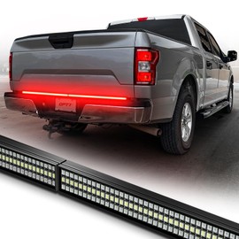 OPT7 48" Redline Parlux Triple Row LED Tailgate Light Bar w/Sequential Red Turn Signal - Weatherproof Rigid Aluminum Light Strip for Colorado Frontier Ranger - Full Function Reverse Brake Running