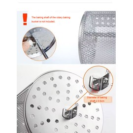 zalati Baking Grill Basket Iron Mesh Fence Barrel for Dried Baking Coffee Bean Nut Oven BBQ Grill Cage Kit 14 * 23 cm
