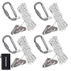 Hikeman 4 Pack Camping Rope with Locking Carabiner Clip,4mm Reflective