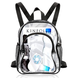Clear Bag Stadium Approved, Transparent Backpack Mini Clear Backpack See Through Bookbag Small for Concerts Travel School Sports
