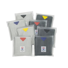 [aso] 99 Towel, Kuku Towel, Imabari Towel Handkerchief, Individual Packaging, Handout, Gift, Hand Towel, Imabari, Colorful, Bicolor Set of 8, Gift Wrapping, AB (Light Gray x Dark Gray)