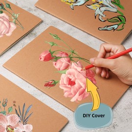 Labkiss 30 Pack Large B5 Blank Notebook & Journal Bulk, Kraft Cover, B5 Size, 7.6x10 inch, 60 Pages, Unlined Thick Paper, Composition Note Pad Sketchbook Set for Traveler Student Business Office