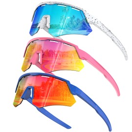 KALIYADI Polarized Kids-Sunglasses Toddler-Sunglasses Boys-Girls: Youth Sport Sun Glasses Softball Baseball Running Age3-12