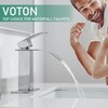 VOTON Chrome Bathroom Faucets Waterfall Bathroom Sink Faucet Modern Single