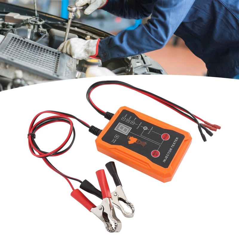 Pyhodi 12V 4 Pulse Modes Fuel Injector Tester, LED Display