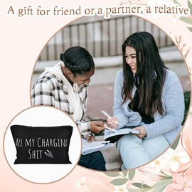 Charger Cable Storage Bag Travel Pouches for Toiletry Purse Change Bag for Coin Cash Charging Cord Block Pouch Lipstick Cosmetic Bags for Purse Portable Charger Organizer Bags Money Pouch with Zipper