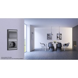 Kopp 923450087 Malta Protective contact socket with increased protection against accidental contact (child protection cover), silver-anthracite