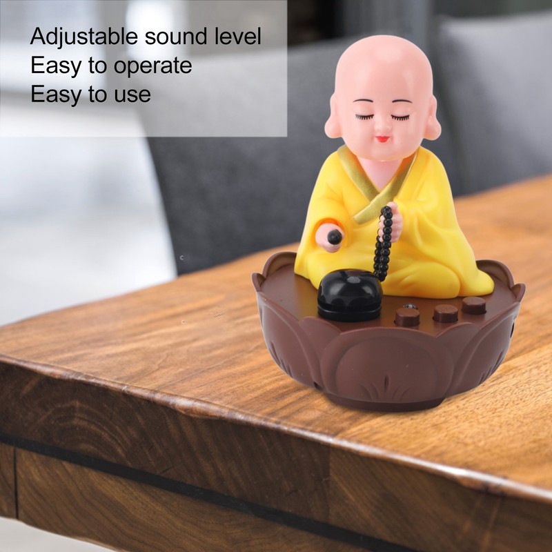 Musical Nodding Monk Figurine Decoration Moving Head Buddha Statue with