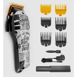 Professional Hair Clipper, 2-Speed Cordless Hair Cutting Kit 5500RPM, 2000mAh Rechargeable Battery with 6 Attachment Guards, Precise Stainless Steel Cutting Blade