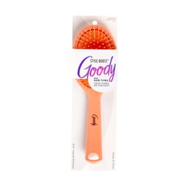 Goody Style Boost Oval Hair Brush, Detangler with Fine Flexible Bristles, Use as a Detangling or Styling Brush, Tackles Tangles & Knots, Reduces Frizz, All Hair Types, Coral