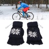 USB Heating Gloves Full Half Fingerless Knitting Double Side Warm