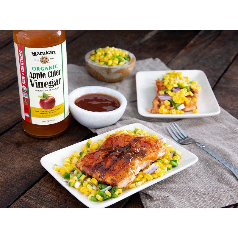 Marukan Organic Apple Cider Vinegar, 24 Ounce Glass Bottle (Pack