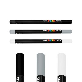 Posca Uni-Ball Professional Wax Colouring Pastels - KPA-100 - Monochrome Set of 3