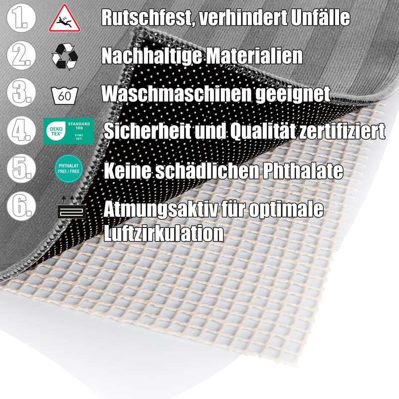 BigDean Carpet Non-Slip Underlay 60 x 120 cm Individually Cut