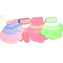 Set of Four Pairs Magic Microfiber Stretch Gloves for Infants for Ages 1-4 Years