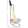 Home Basics Standing Spoon Rest with Ceramic Tray and Wooden